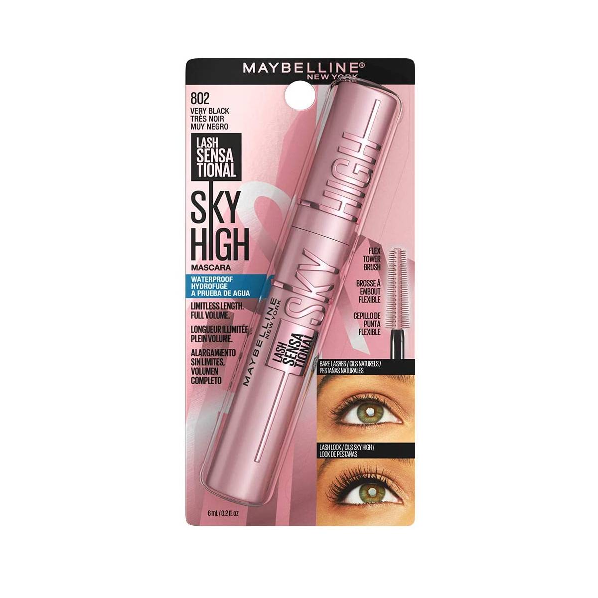 LASH SENSATIONAL SKY HIGH BLACK WATERPROOF MASCARA - MAYBELLINE